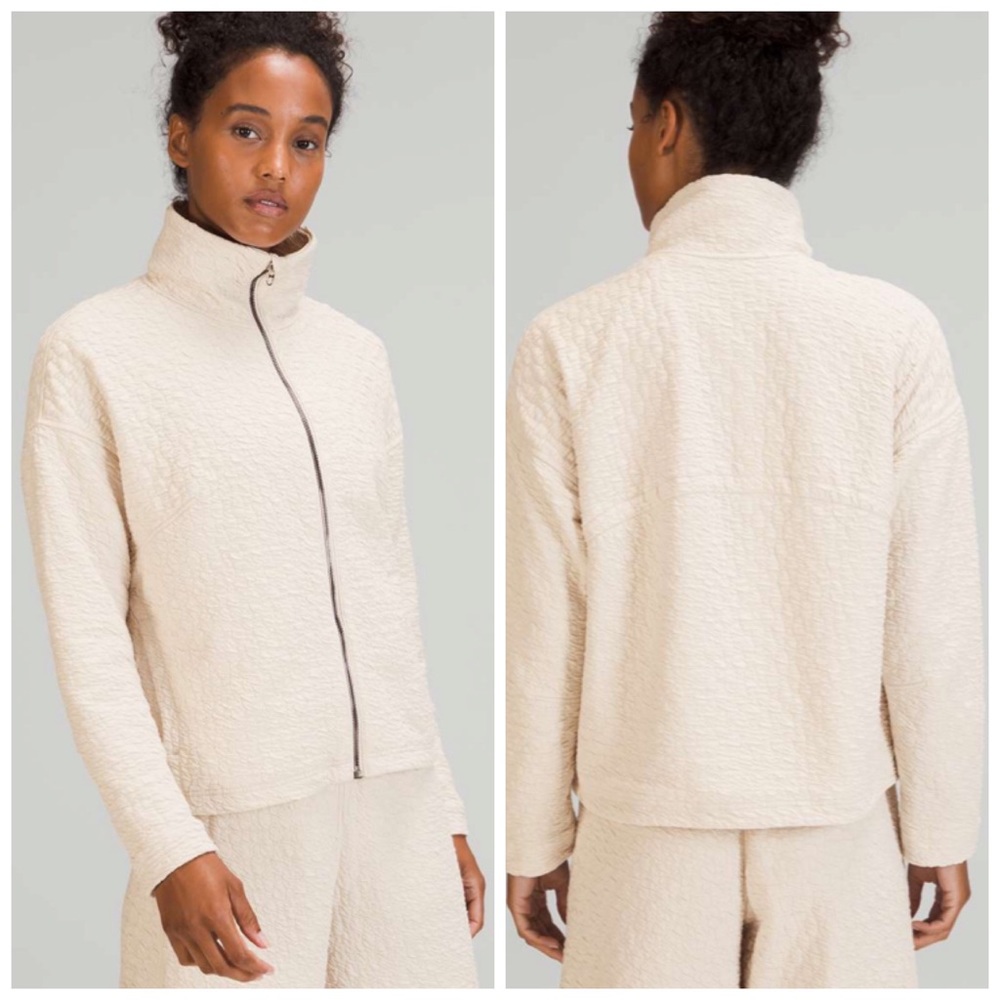 NWT Lululemon Rippled Full Length Jacket White Opal